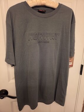 New ROCK EXPEDITION Olive Green Embossed Logo Men's T-Shirt